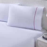 Jogo De Cama Lençol 100% Algodão Percal 150 Fios King Gran Moratta 3 Peças - Branco E Rosa - 5