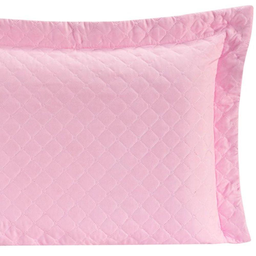 Porta Travesseiro Com Debrum Requinte Liso 01 Peça - Rosa - 3