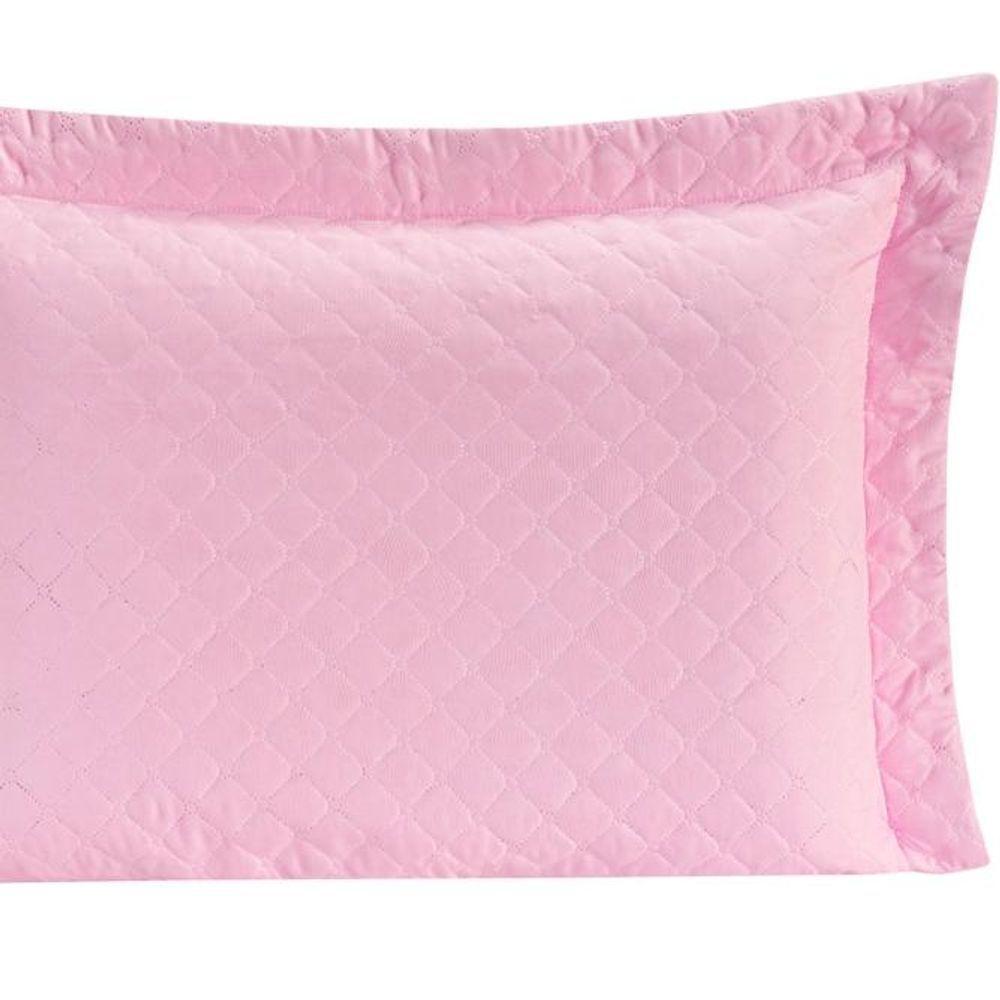 Porta Travesseiro Com Debrum Requinte Liso 01 Peça - Rosa - 5
