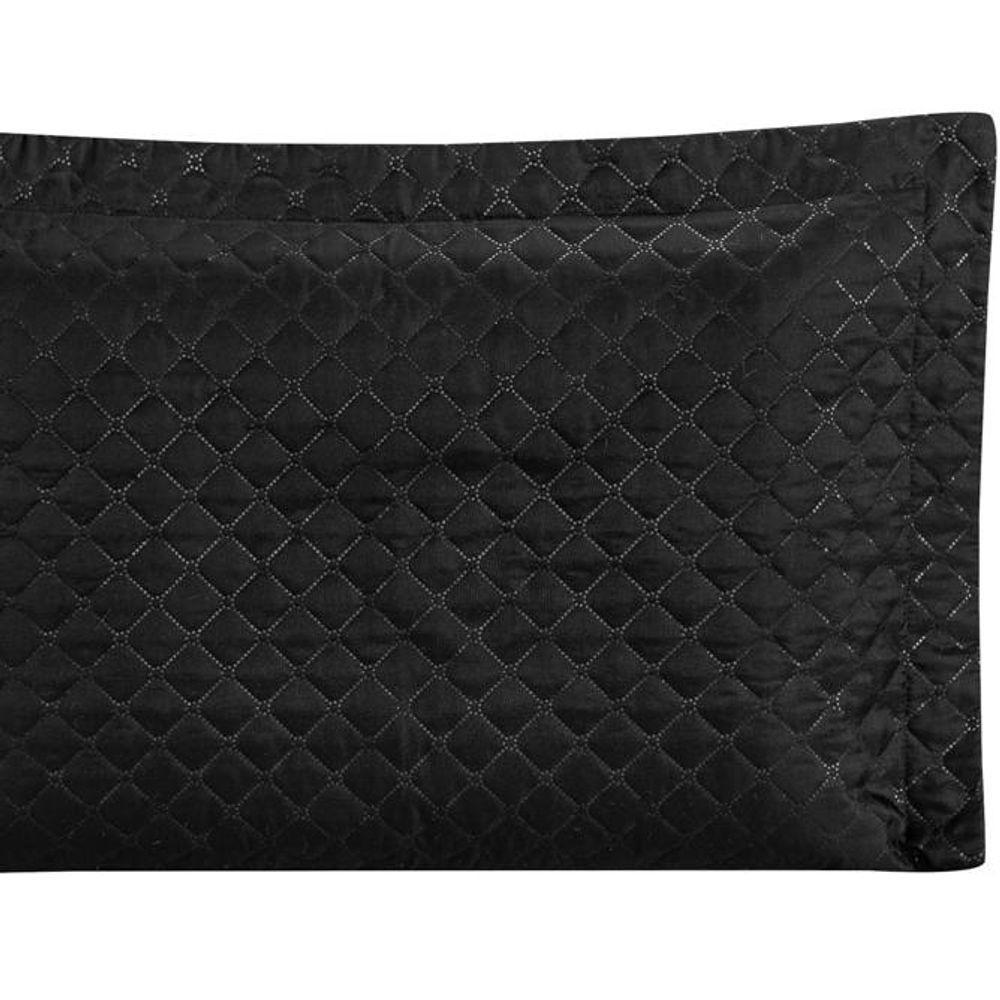 Porta Travesseiro Com Debrum Requinte Liso 01 Peça - Preto - 4