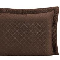 Porta Travesseiro Com Debrum Requinte Liso 01 Peça - Marrom - 5