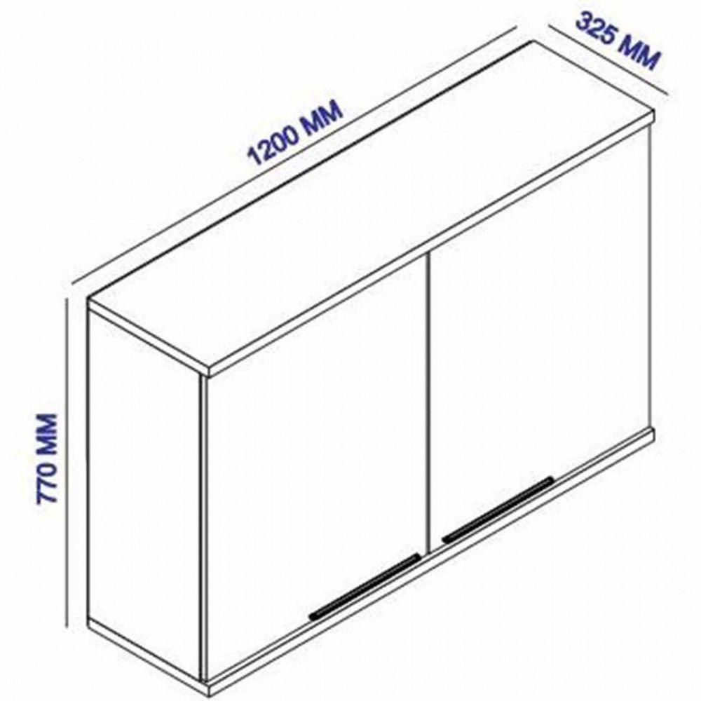 Armário Marcela 2 Portas Com Vidros 120 Cm 6154 Freijo - 3