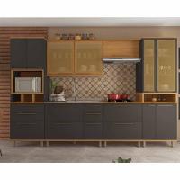 Armário Marcela 2 Portas Com Vidros 120 Cm 6154 Freijo - 2