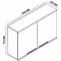 Armário Marcela 2 Portas Com Vidros 120 Cm 6154 Freijo - 3