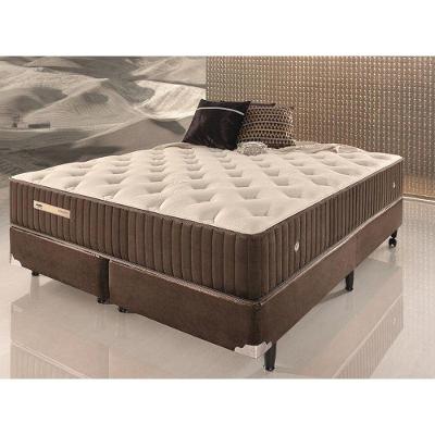 Conjunto Box Queen Ecoflex Senzazione 1,58x1,98x0,75 Molas Superplastic Zurich/cinza Bvolt