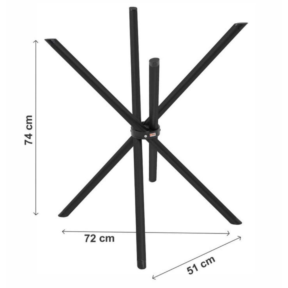 Conjunto Mesa Ciplafe Slim 90cm 4 Cadeiras Preto Com Bege - 4