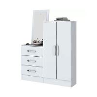 Cômoda 2 Portas 3 Gavetas Com Espelho Henn Branco - 1