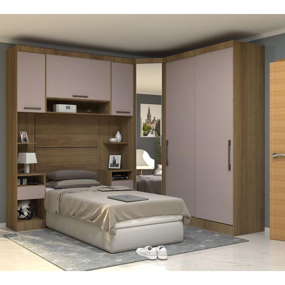 Modulo De Guarda Roupa Paris 2 Portas De Correr 3 Gavetas Avela/cinammon - 2