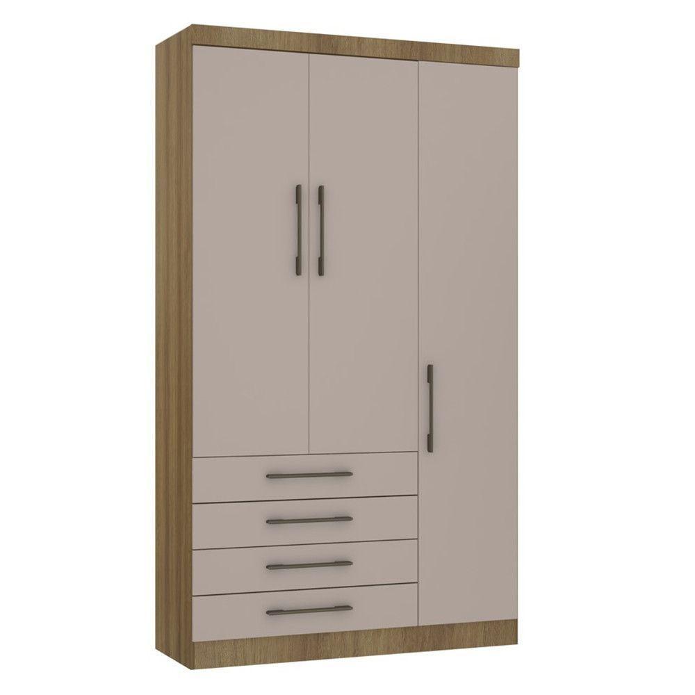 Módulo De Guarda Roupa Eucamoveis Paris 3 Portas 4 Gavetas Avela/cinammon - 1