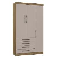Módulo De Guarda Roupa Eucamoveis Paris 3 Portas 4 Gavetas Avela/cinammon - 1