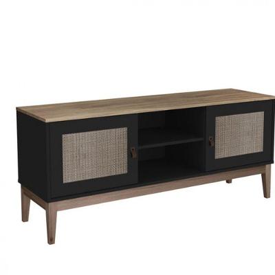 Rack Movelbento Trama 2 Portas Freijo/Preto.