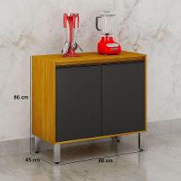 Balcão De Cozinha 2 Portas 1 Prateleira Eduarda Cinamomo-grafite - 4