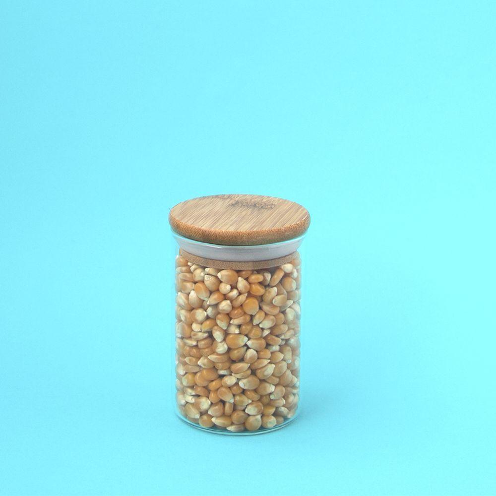 Pote De Vidro Com Tampa De Bambu Oikos 250ml Hermético Redondo - 2