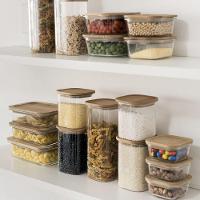 Pote De Vidro Com Tampa De Bambu Oikos 1,4l Hermético Quadrado Empilhável - 3