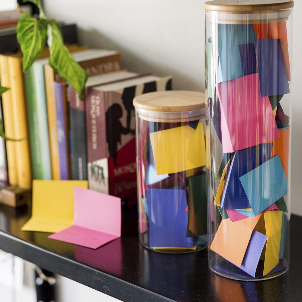 Pote De Vidro Com Tampa De Bambu Oikos 1,1l Hermético Redondo - 2