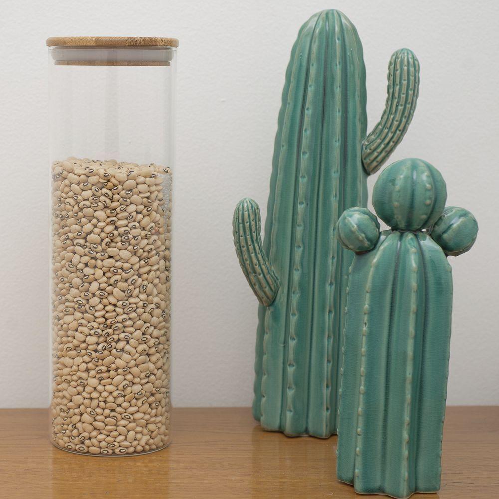 Pote De Vidro Com Tampa De Bambu Oikos 2l Hermético Redondo - 2