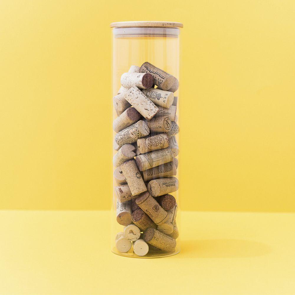 Pote De Vidro Com Tampa De Bambu Oikos 2l Hermético Redondo - 3