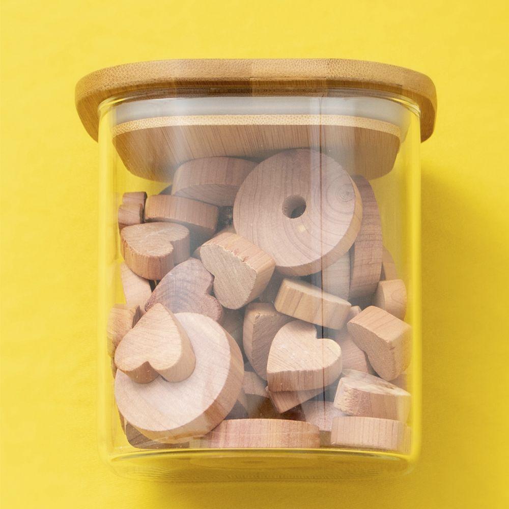 Pote De Vidro Com Tampa De Bambu Oikos 800ml Hermético Quadrado Empilhável - 4