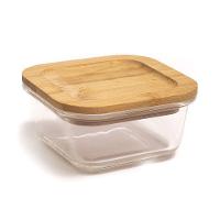Pote De Vidro Com Tampa De Bambu Oikos 320ml Hermético - 1