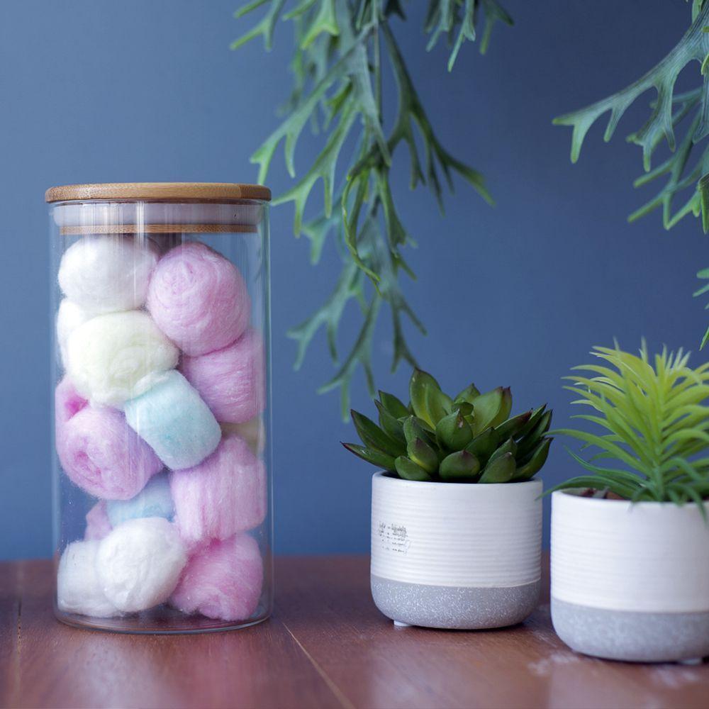 Pote De Vidro Com Tampa De Bambu Oikos 600ml Hermético Redondo - 4