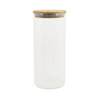 Pote De Vidro Com Tampa De Bambu Oikos 1,6l Hermético Redondo - 1