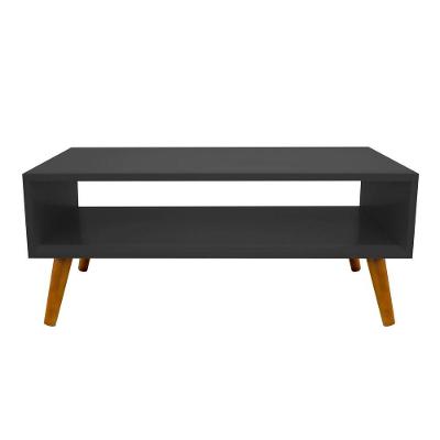 Mesa De Centro Pé Palito Laqueada Preto