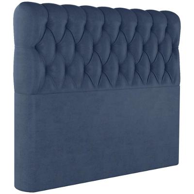 Cabeceira Queen 158 Cm Vegas Veludo Azul Soon Azul