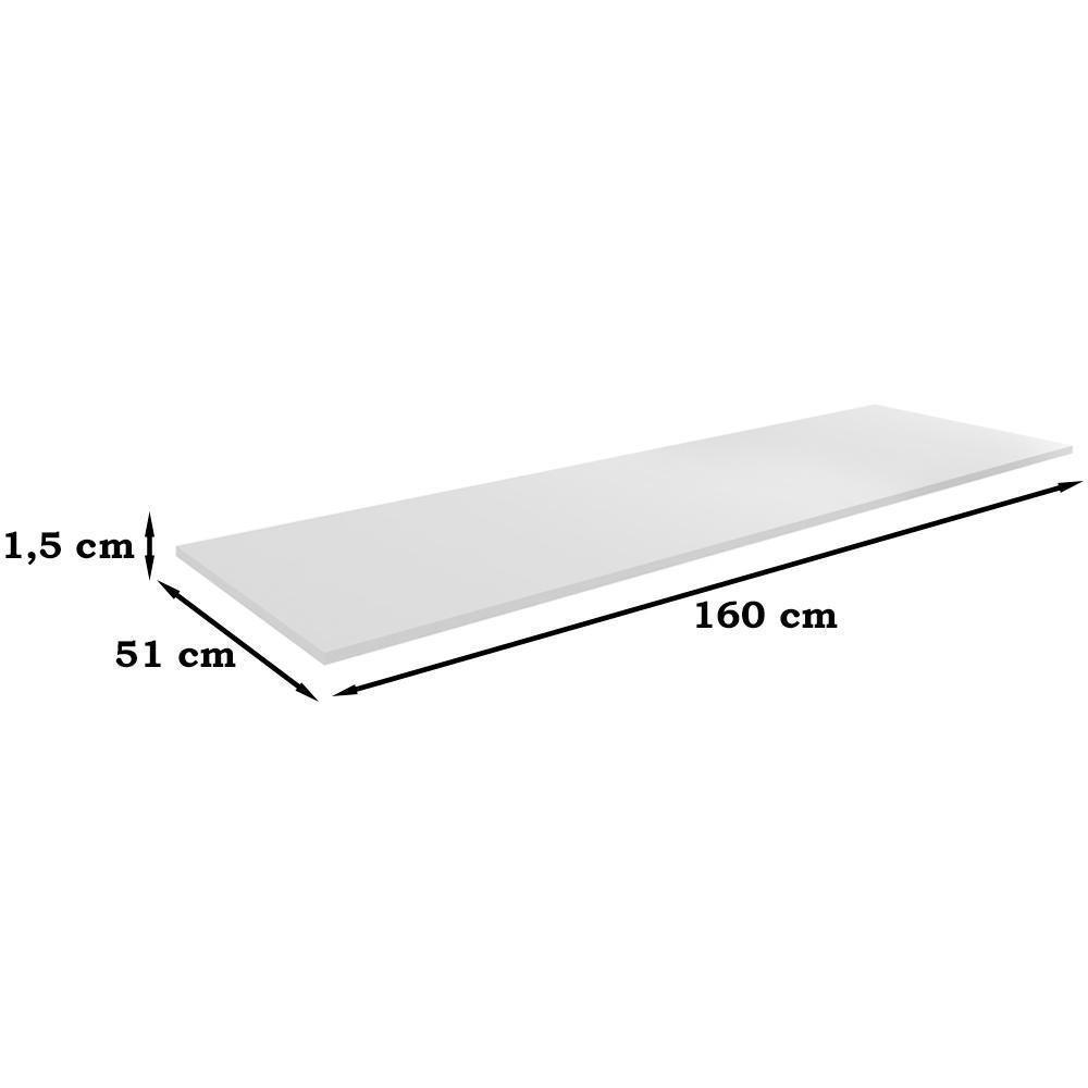 Balcao Com Tampo 160 Cm 3 Portas Andreia Branco Reajl Branco - 7