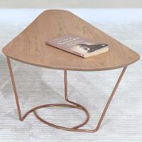 Mesa De Centro Gota Madeira Amendoa Base Metal Cobre Nacc Amendoa Cobre - 2