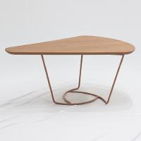Mesa De Centro Gota Madeira Amendoa Base Metal Cobre Nacc Amendoa Cobre - 5