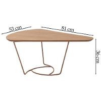 Mesa De Centro Gota Madeira Amendoa Base Metal Cobre Nacc Amendoa Cobre - 6