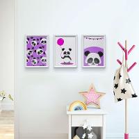 Kit 3 Quadros Decorativos Pandinhas 24x34cm - 4