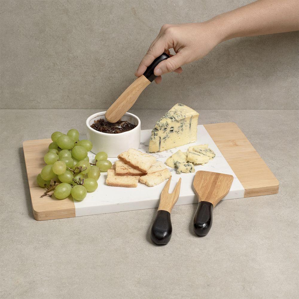 Conjunto 3 Utensílios De Bambu Oikos Para Antepasto E Queijos Preto - 3