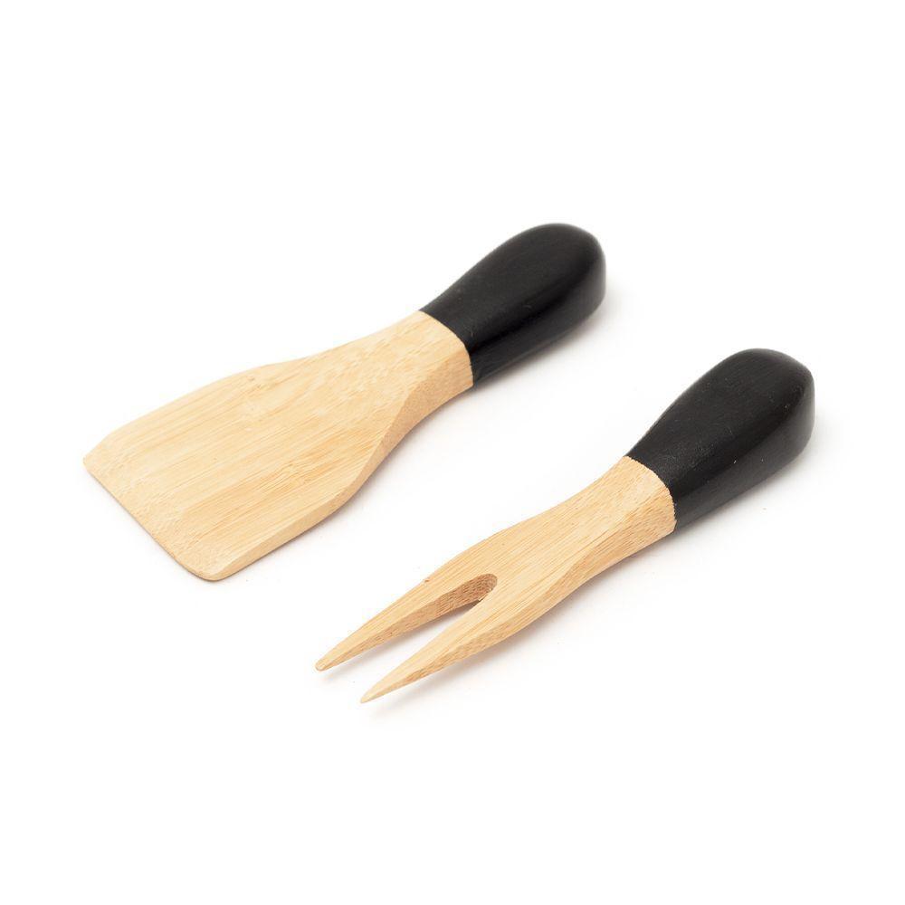 Conjunto 2 Utensílios De Bambu Oikos Para Queijos Preto - 1