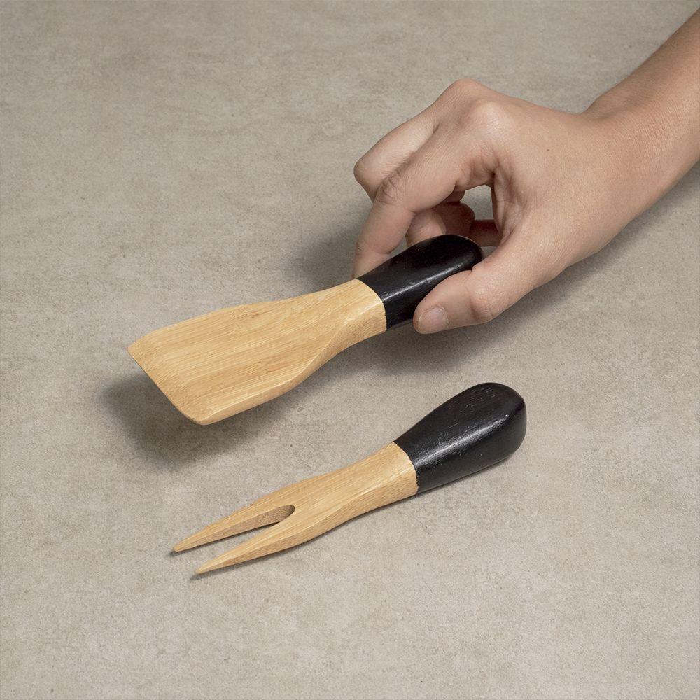 Conjunto 2 Utensílios De Bambu Oikos Para Queijos Preto - 3