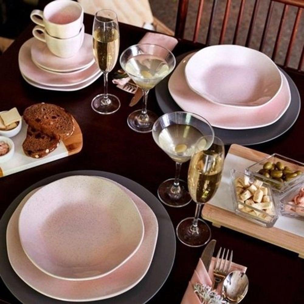 Jogo De Jantar Em Porcelana Ryo Com 20 Peças Oxford Pink Sand - 2