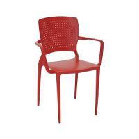 Cadeira Safira Com Braço Vermelha Tramontina 92049/040 - 1