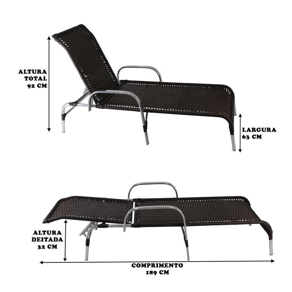 Kit 2 Espreguiçadeiras Havaí Esteira Em Alumínio - 4