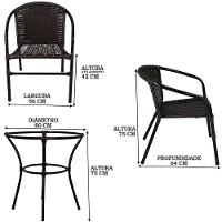 Kit 4 Cadeiras Área De Lazer Em Mesa Salinas Artesanal - 3