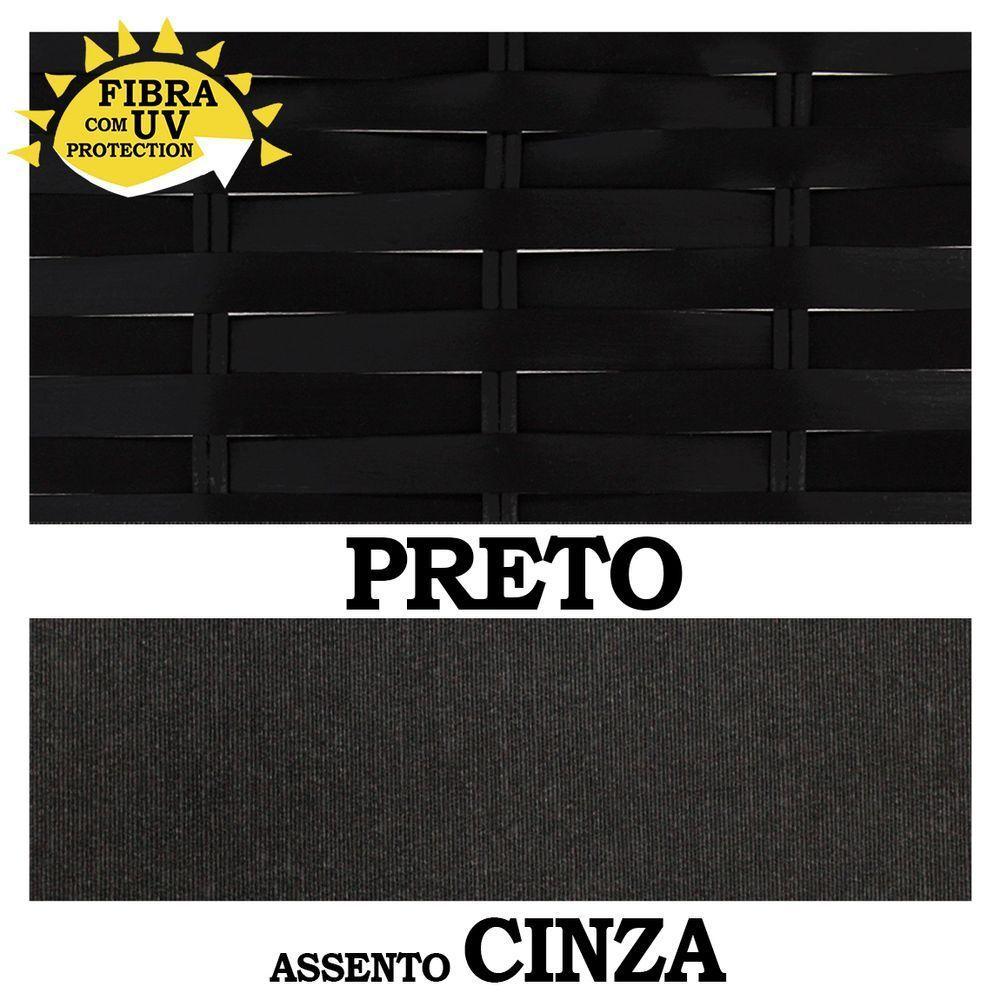 Balanço Suspenso Ninho Preto Em, Almofada Cinza - 2