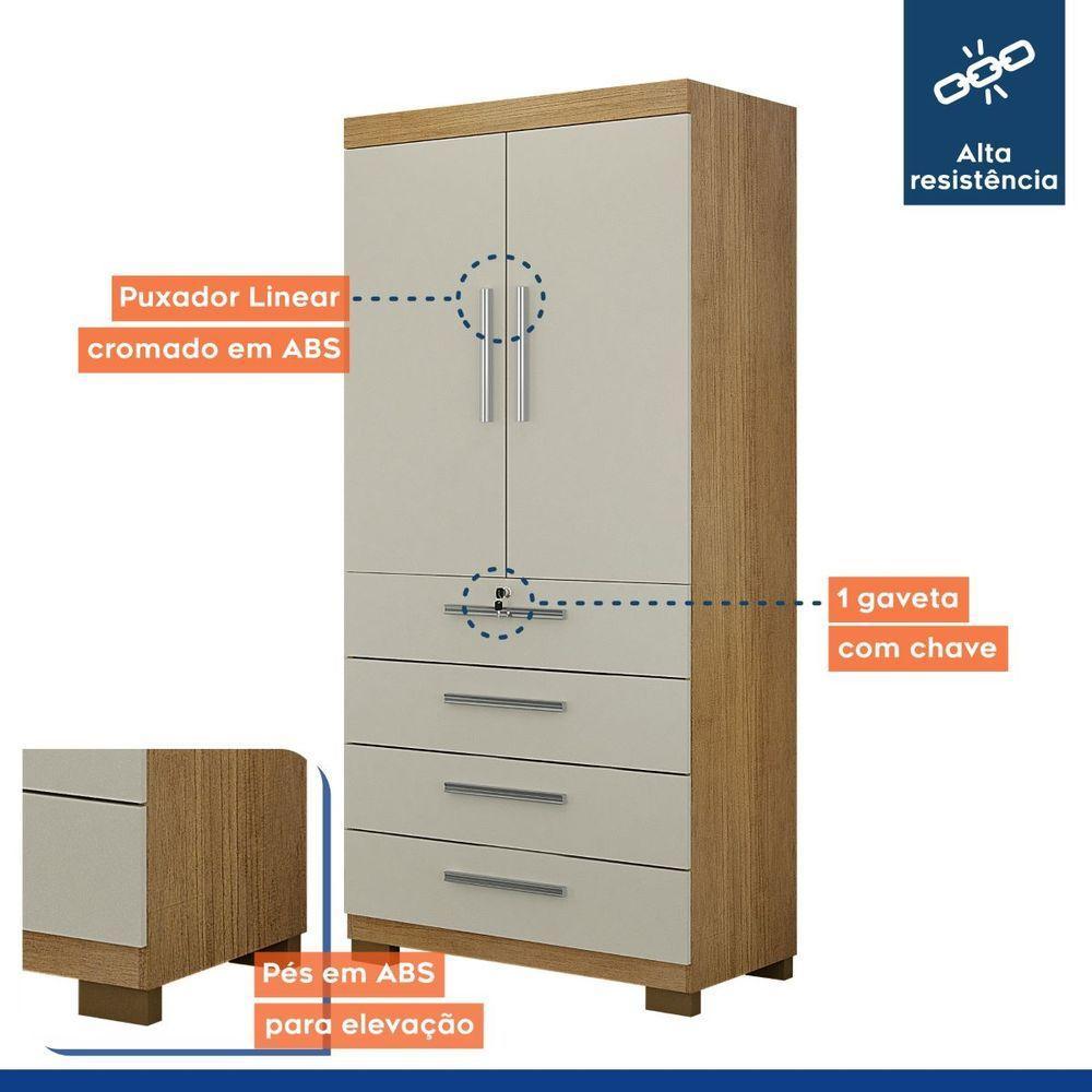 Armário Multiuso Camiseiro 4 Gavetas Verona Valdemoveis - 2