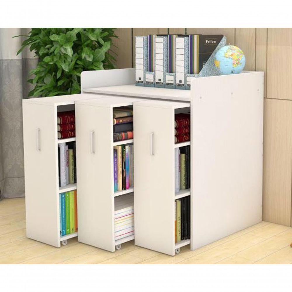 Armário De Escritório Com 3 Gavetas 100% Mdf (livros Estante Organizador) - 1