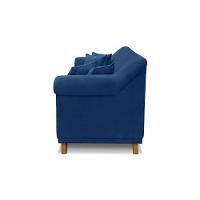 Sofá 160cm 2 Lugares Com 4 Almofadas Suede Azul Marinho - 3