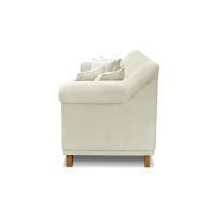 Sofá 200cm 3 Lugares Com 4 Almofadas Veludo Bege