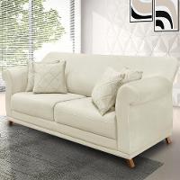 Sofá 160cm 2 Lugares Com 4 Almofadas Veludo Bege - 5