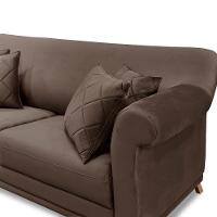 Sofá 160cm 2 Lugares Com 4 Almofadas Veludo Marrom - 3