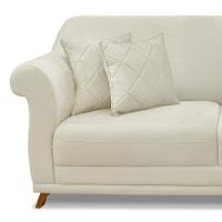 Sofá 180cm 2 Lugares Com 4 Almofadas Veludo Bege