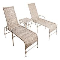 Espreguiçadeiras E Mesa Confortável Para Piscina Mármore - 1