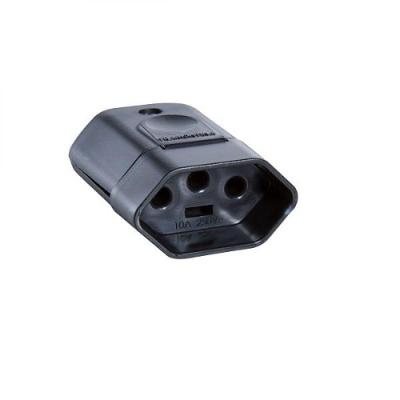 Plugue Fêmea 2p+t 10 A 250 V Tramontina Preto
