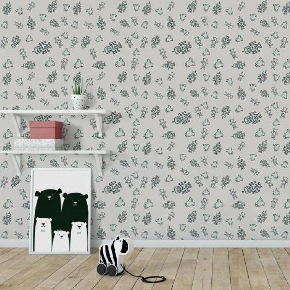 Papel De Parede Kids Robô Ursinho Baby - 1